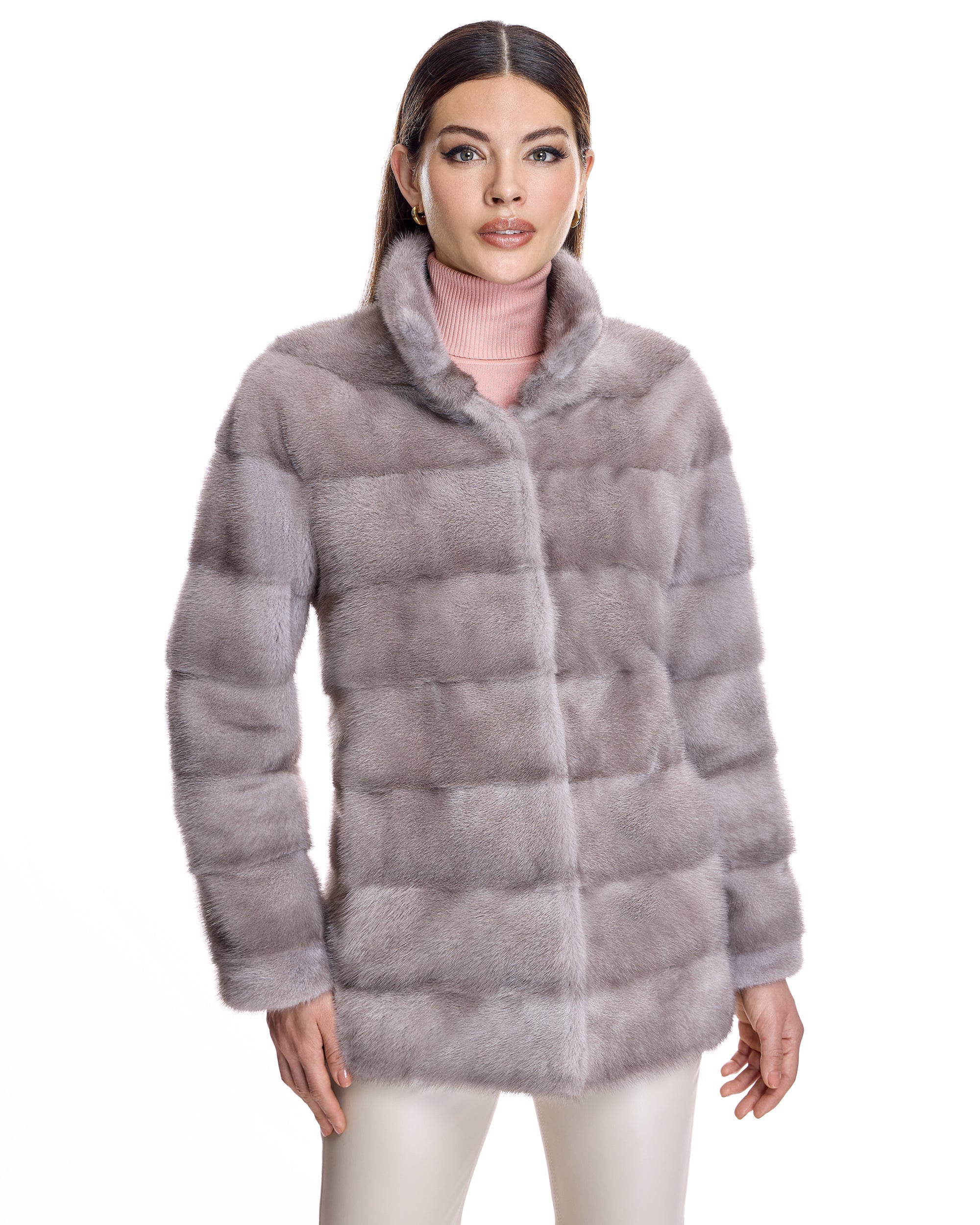 CHAQUETA DE VISÓN HORIZONTAL