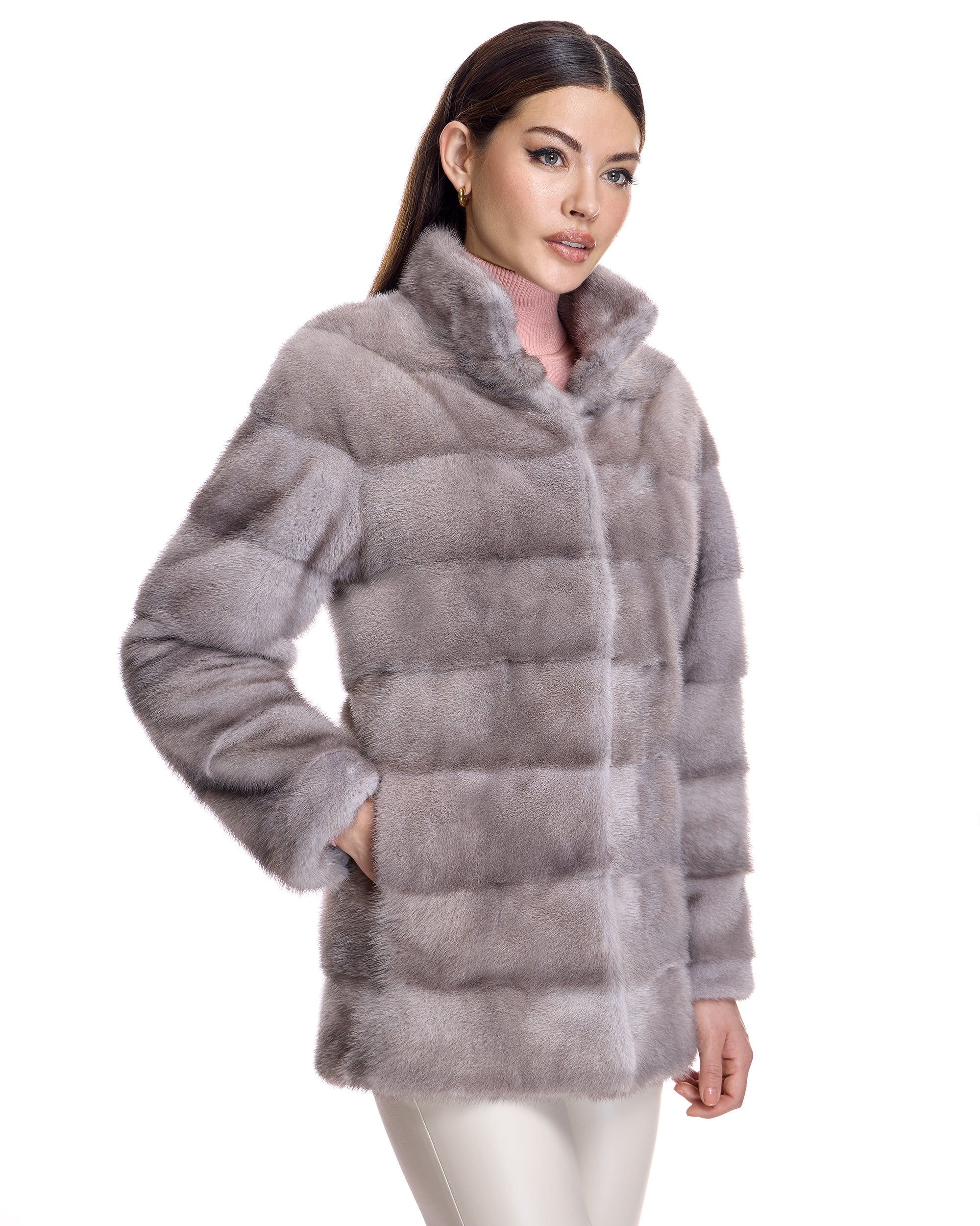CHAQUETA DE VISÓN HORIZONTAL