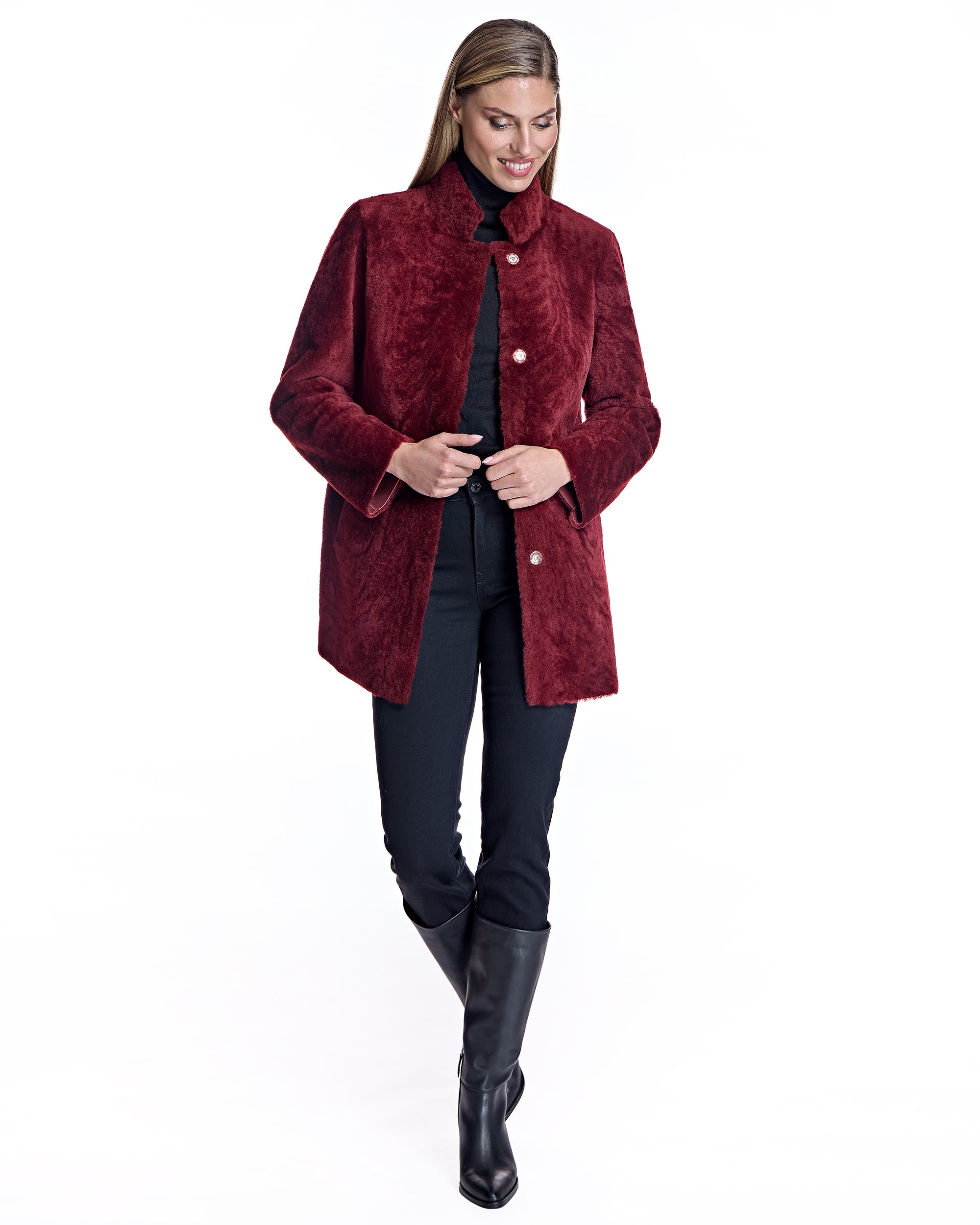 Chaqueta reversible de piel de oveja