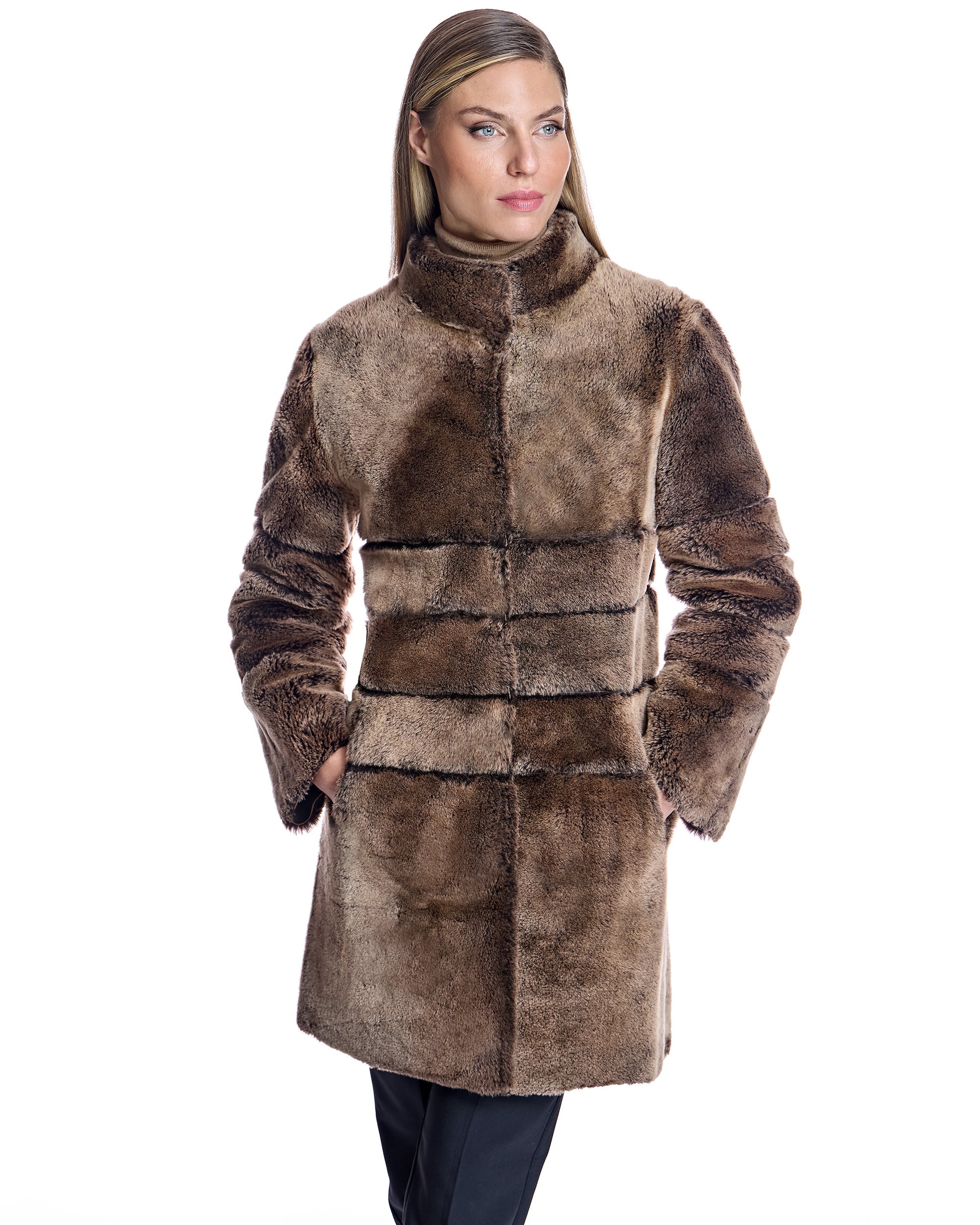Chaqueta de piel de oveja horizontal