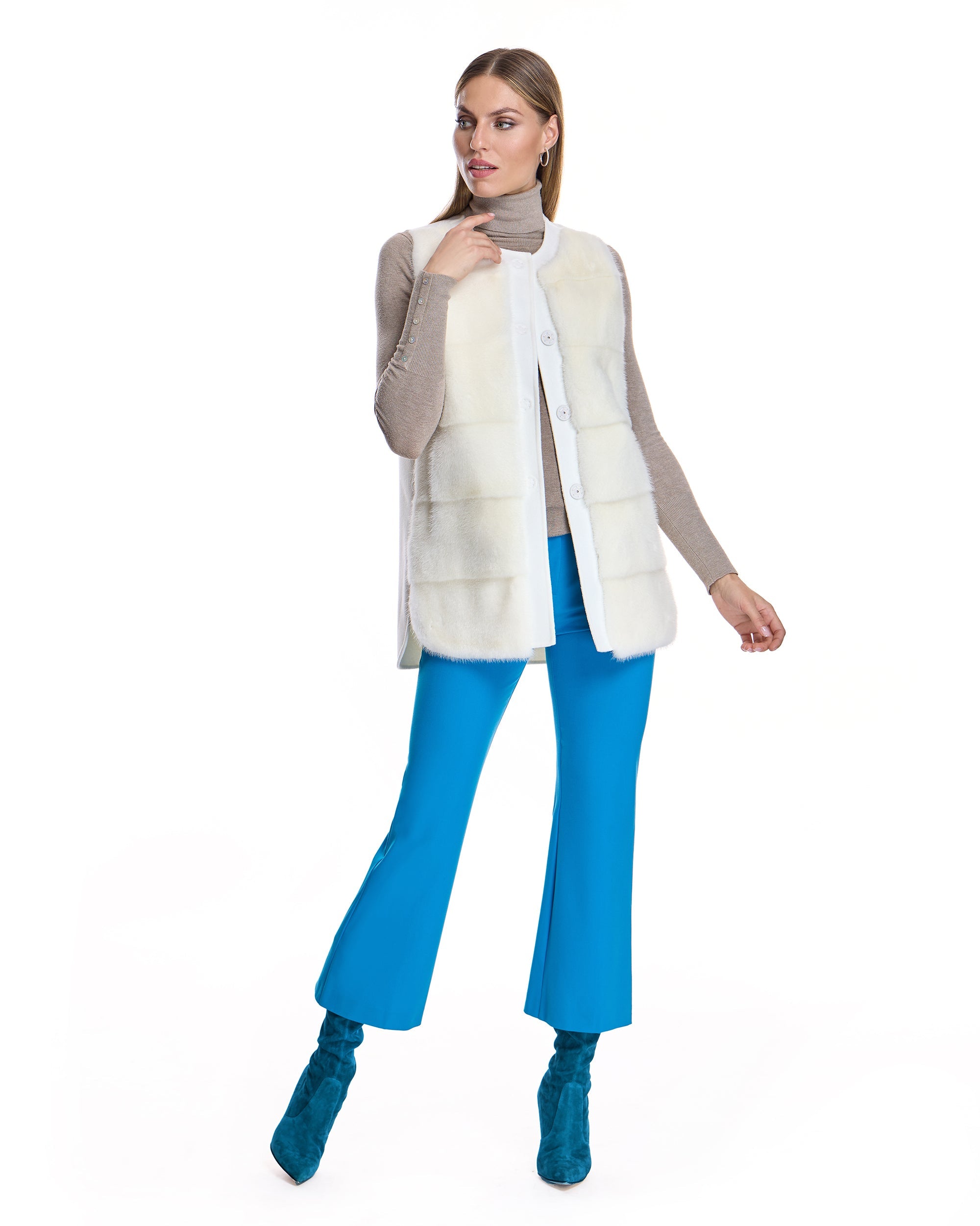Mink Vest with Cashmere Back