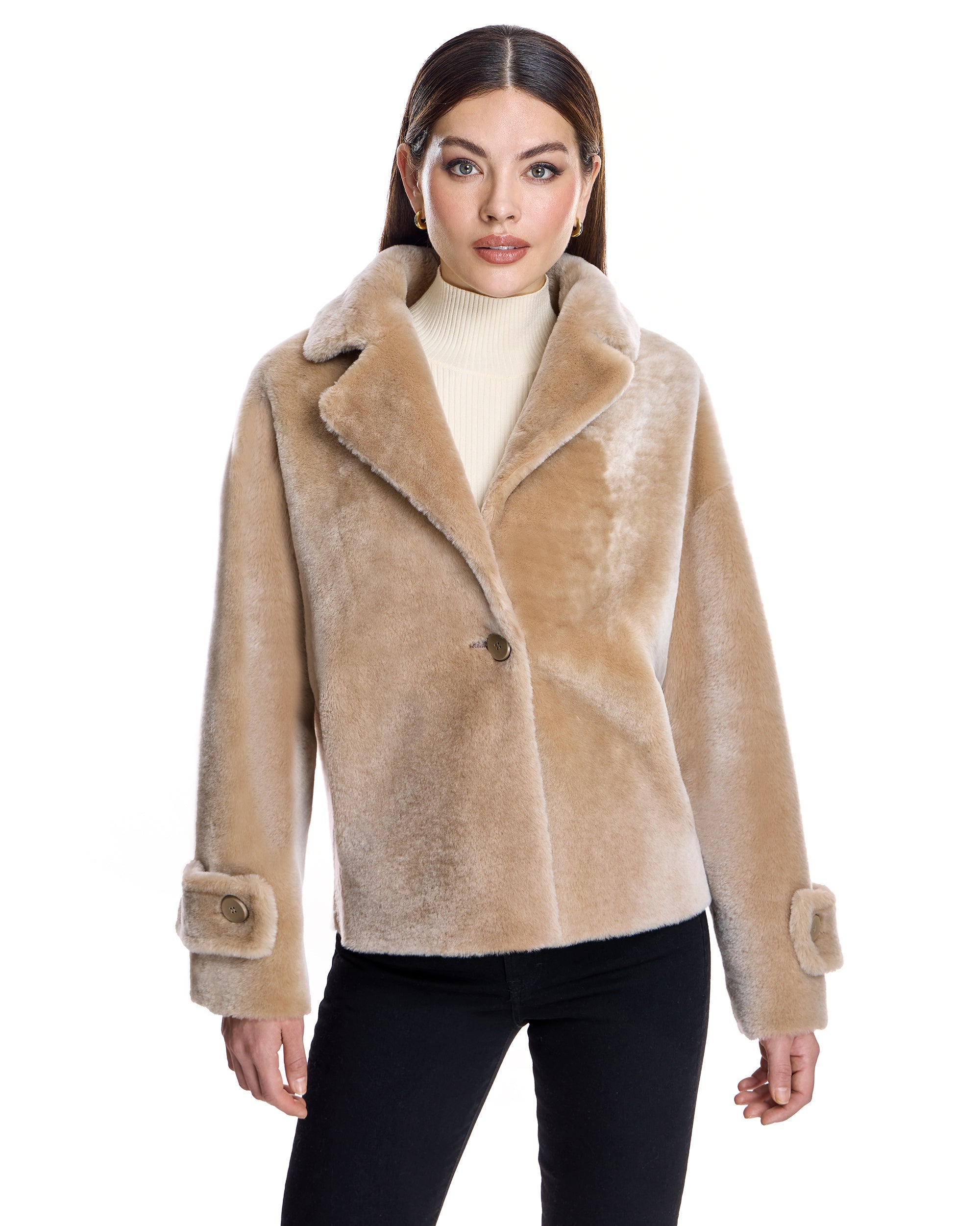 CHAQUETA REVERSIBLE DE PIEL DE CORDERO
