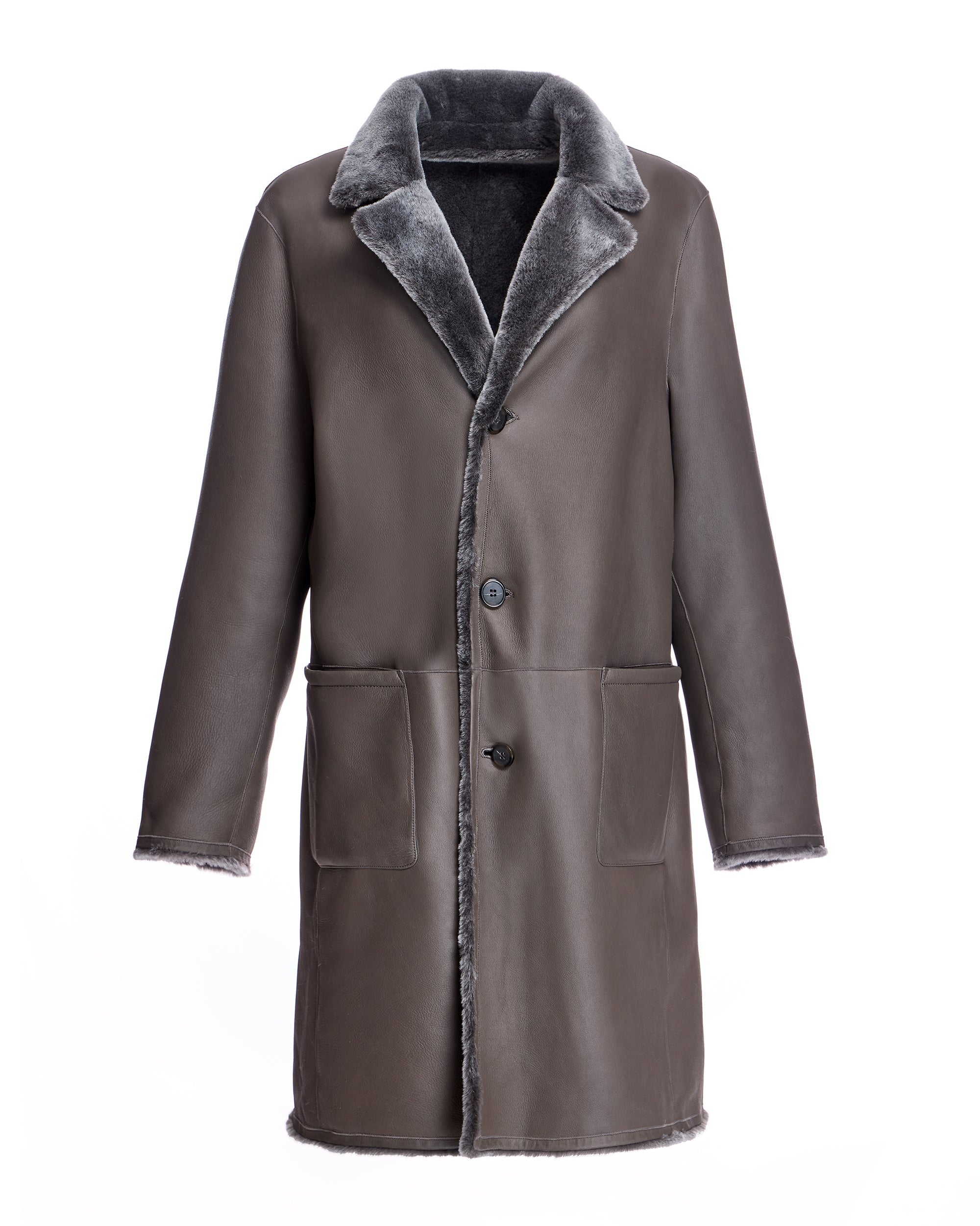 Chaqueta reversible de piel de cordero para hombre