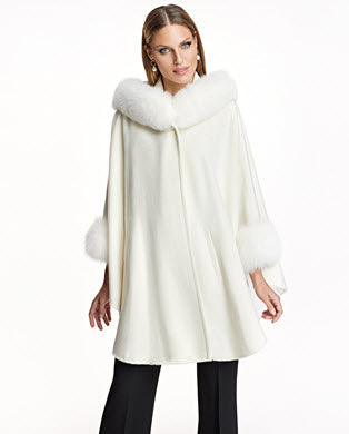 Capa de mezcla de alpaca con ribete de zorro
