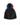 Gorro de visón de punto con pompón de zorro