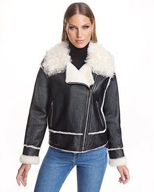 CHAQUETA DE CORDERO CON CUELLO DE OVEJA TIKRADOR