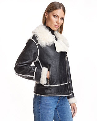 CHAQUETA DE CORDERO CON CUELLO DE OVEJA TIKRADOR