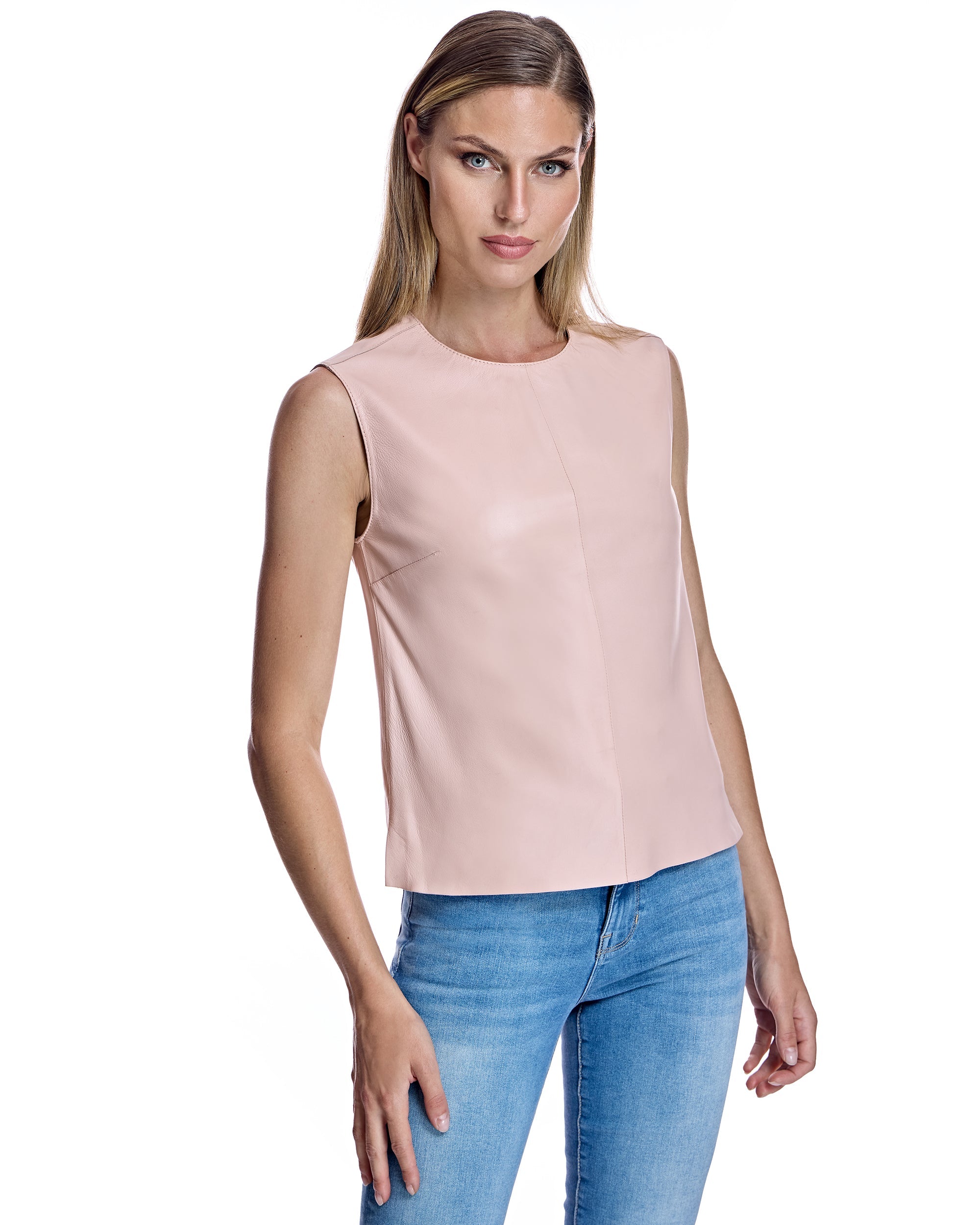 Camisa de cuero sin mangas