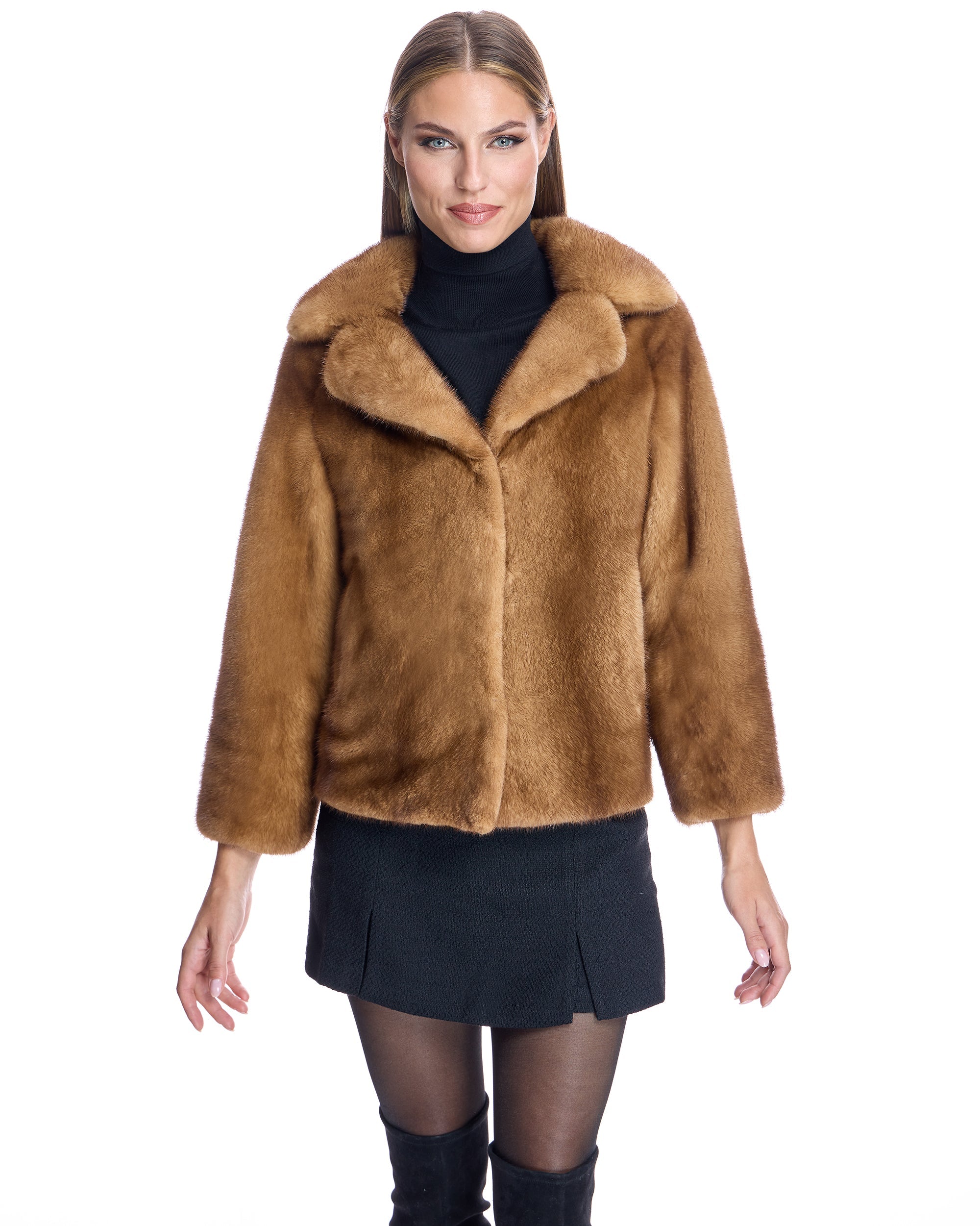 Chaqueta de visón teñido
