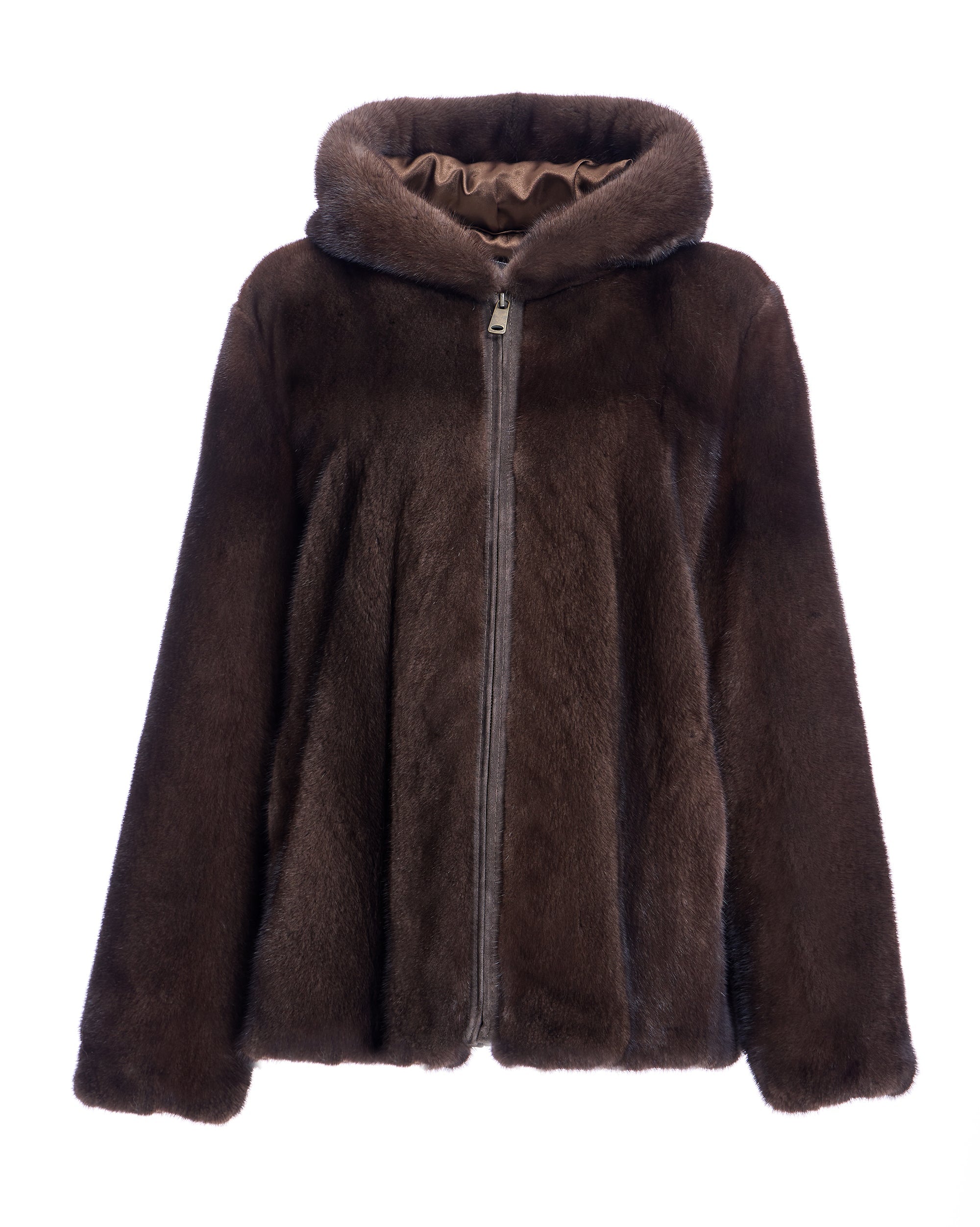 Chaqueta de visón con capucha