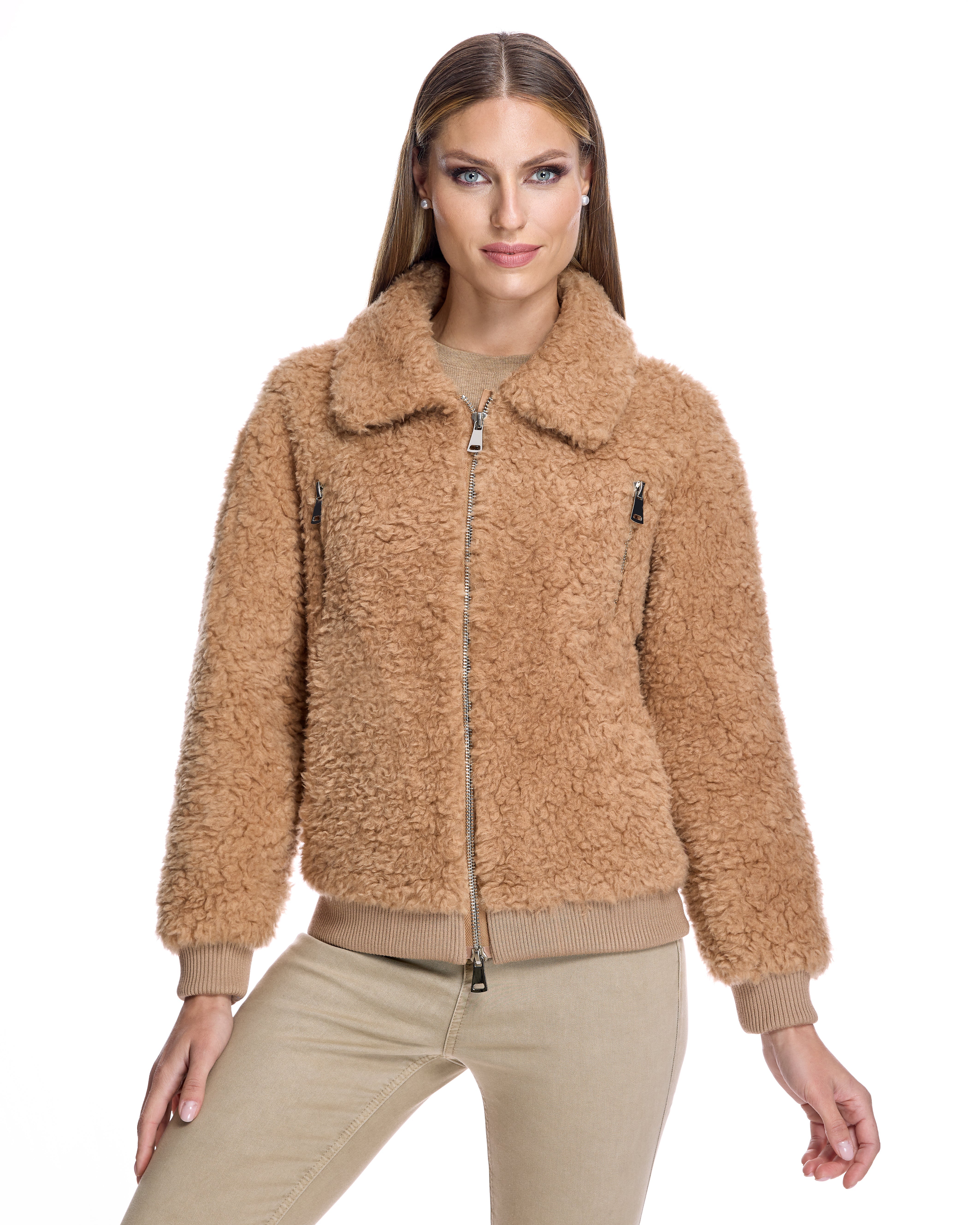 Chaqueta bomber de lana de cordero de Maximilian Julia &amp; Stella