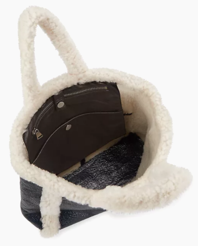 BOLSO DE MANO DE CORDERO Y PIEL DE PIEDRA