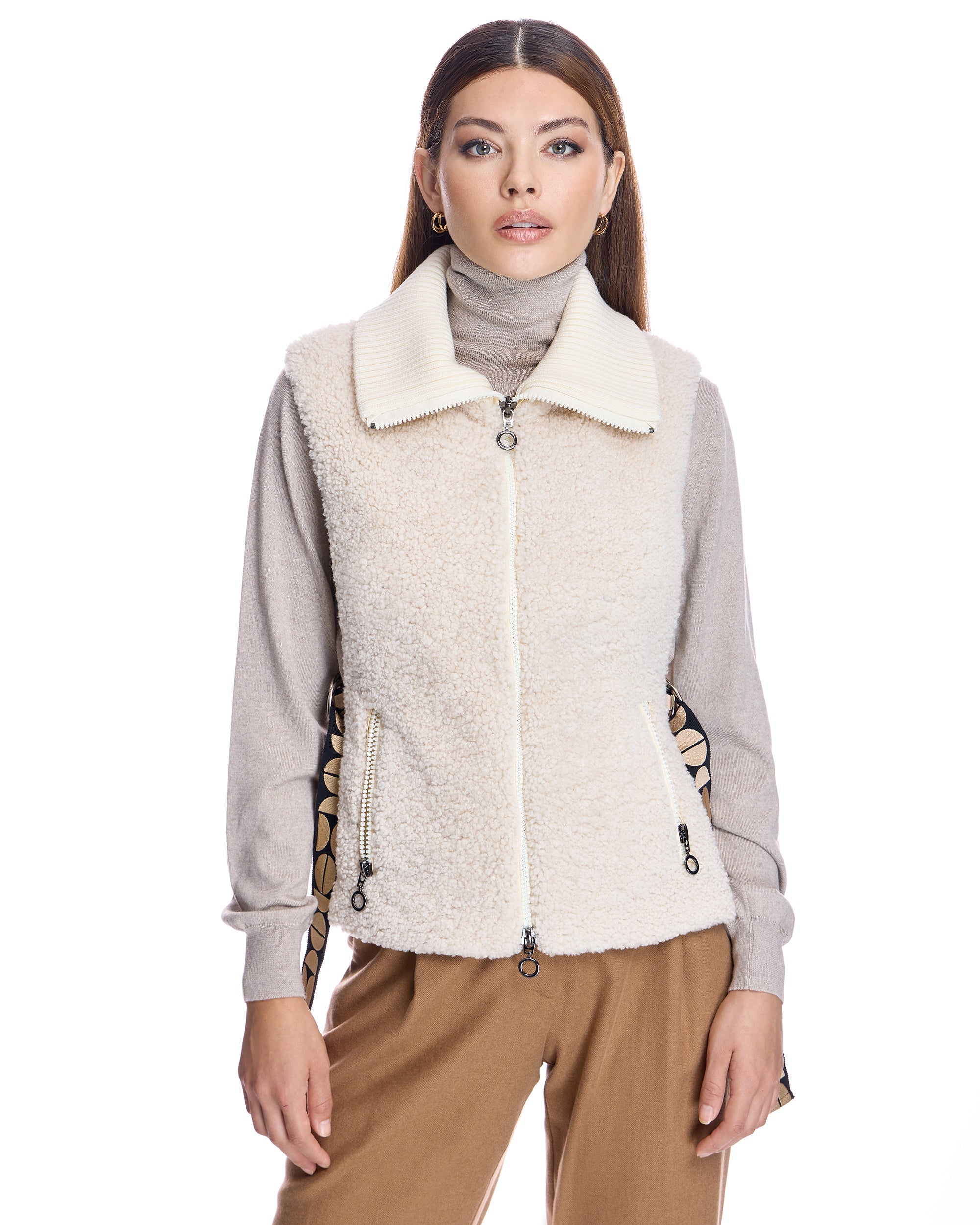 Shearling Lamb Vest with Nylon Back
