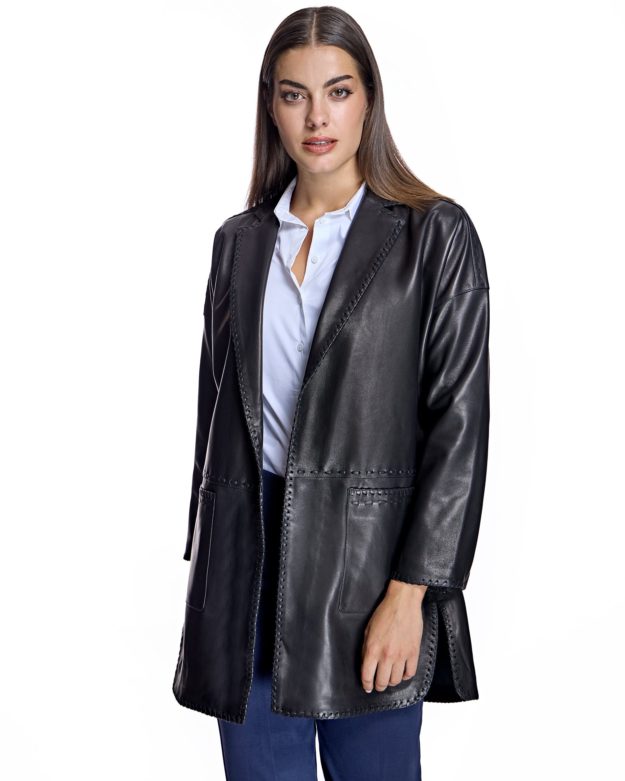 Blazer de cuero extragrande Julia and Stella by Maximilian