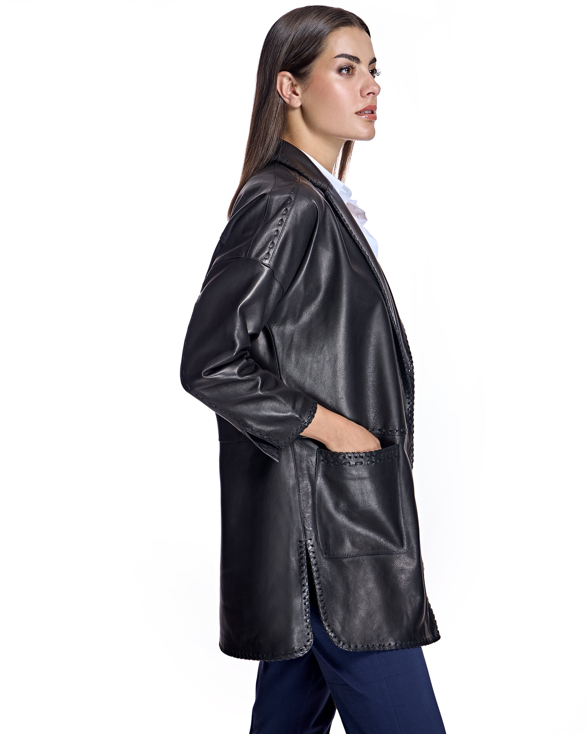 Blazer de cuero extragrande Julia and Stella by Maximilian