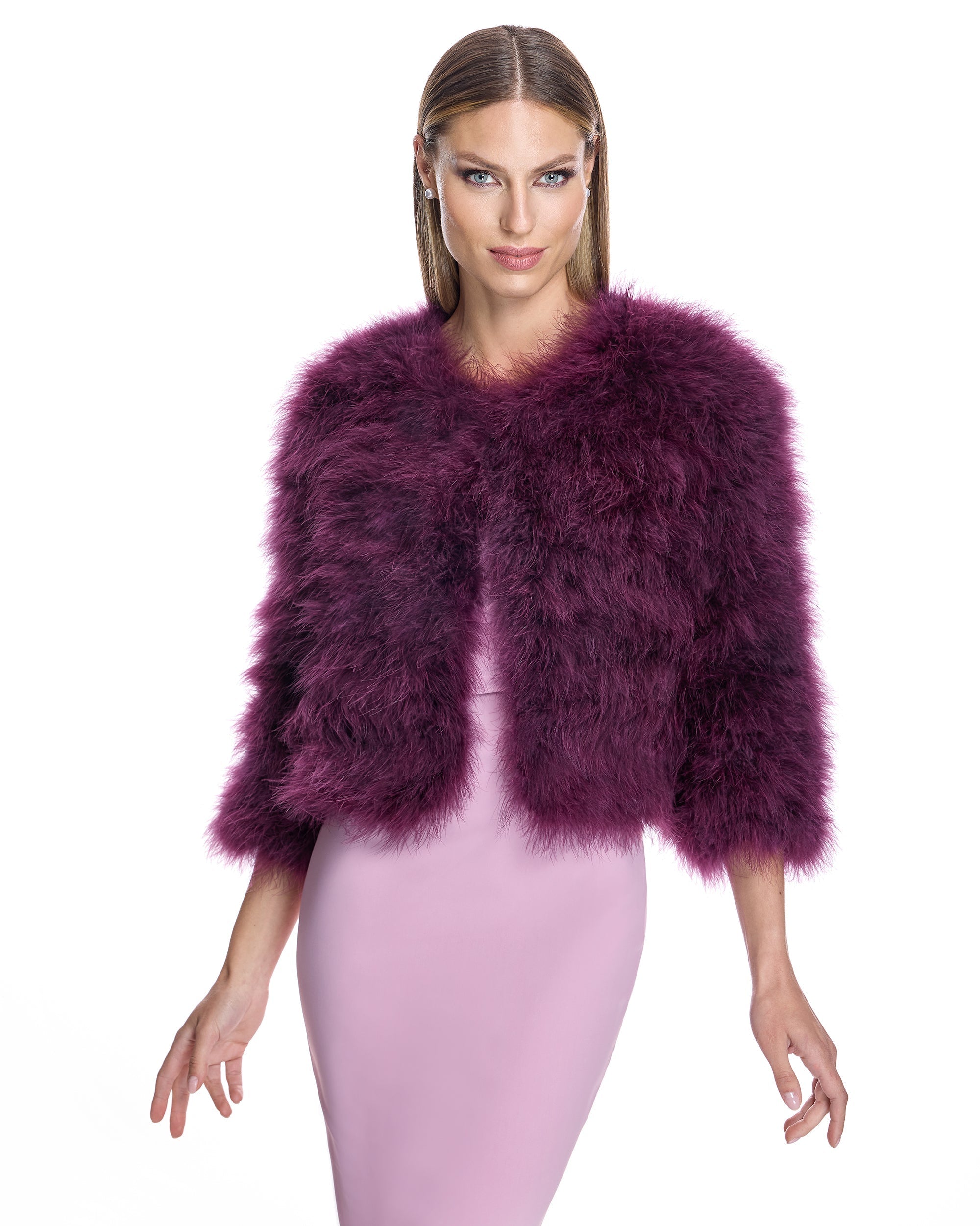 Collarless Feather Bolero