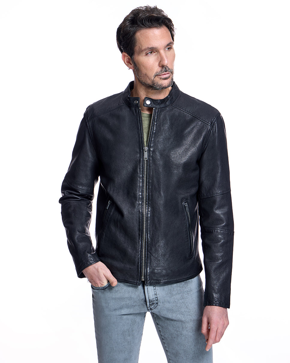 Chaqueta de cuero para hombre