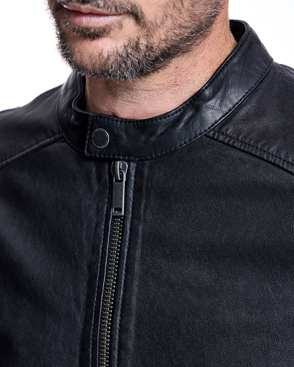 Chaqueta de cuero para hombre