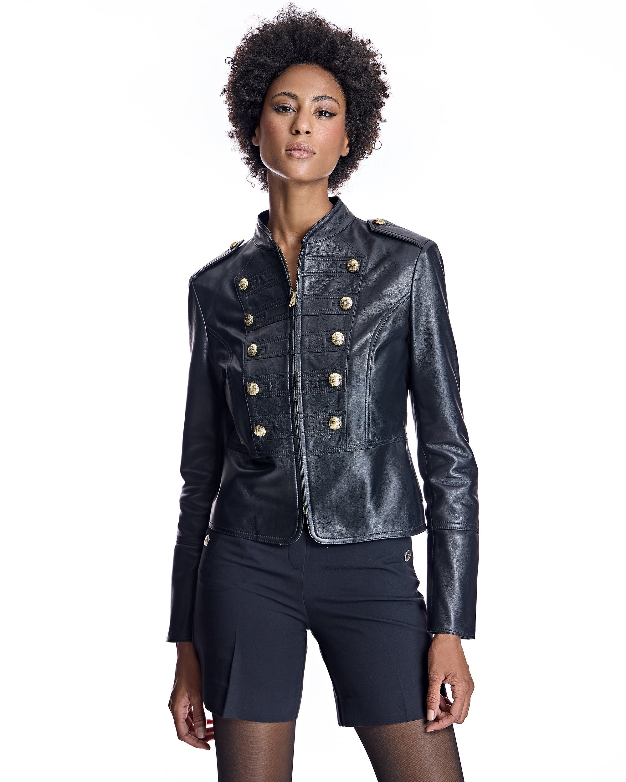 Chaqueta militar de cuero