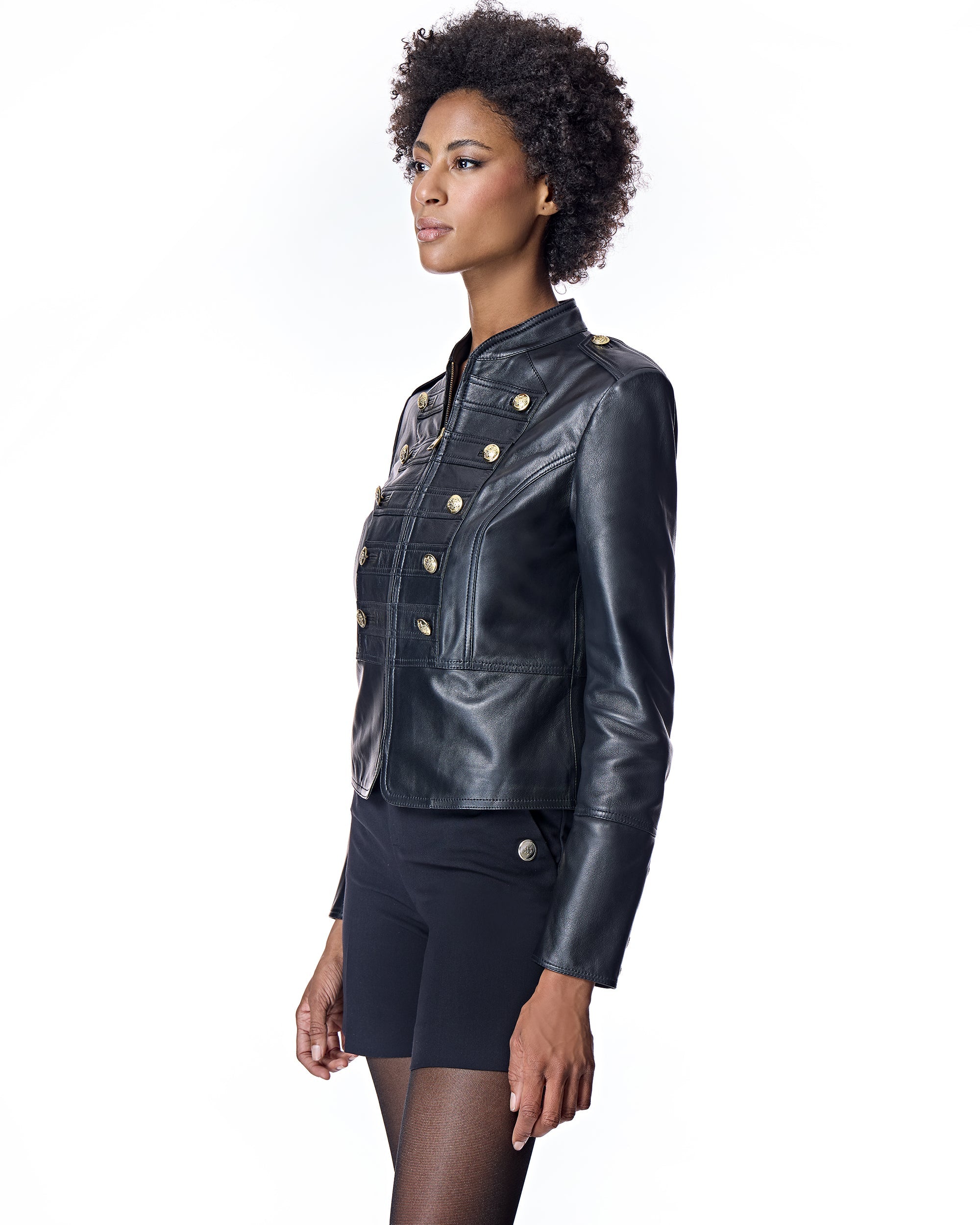 Chaqueta militar de cuero