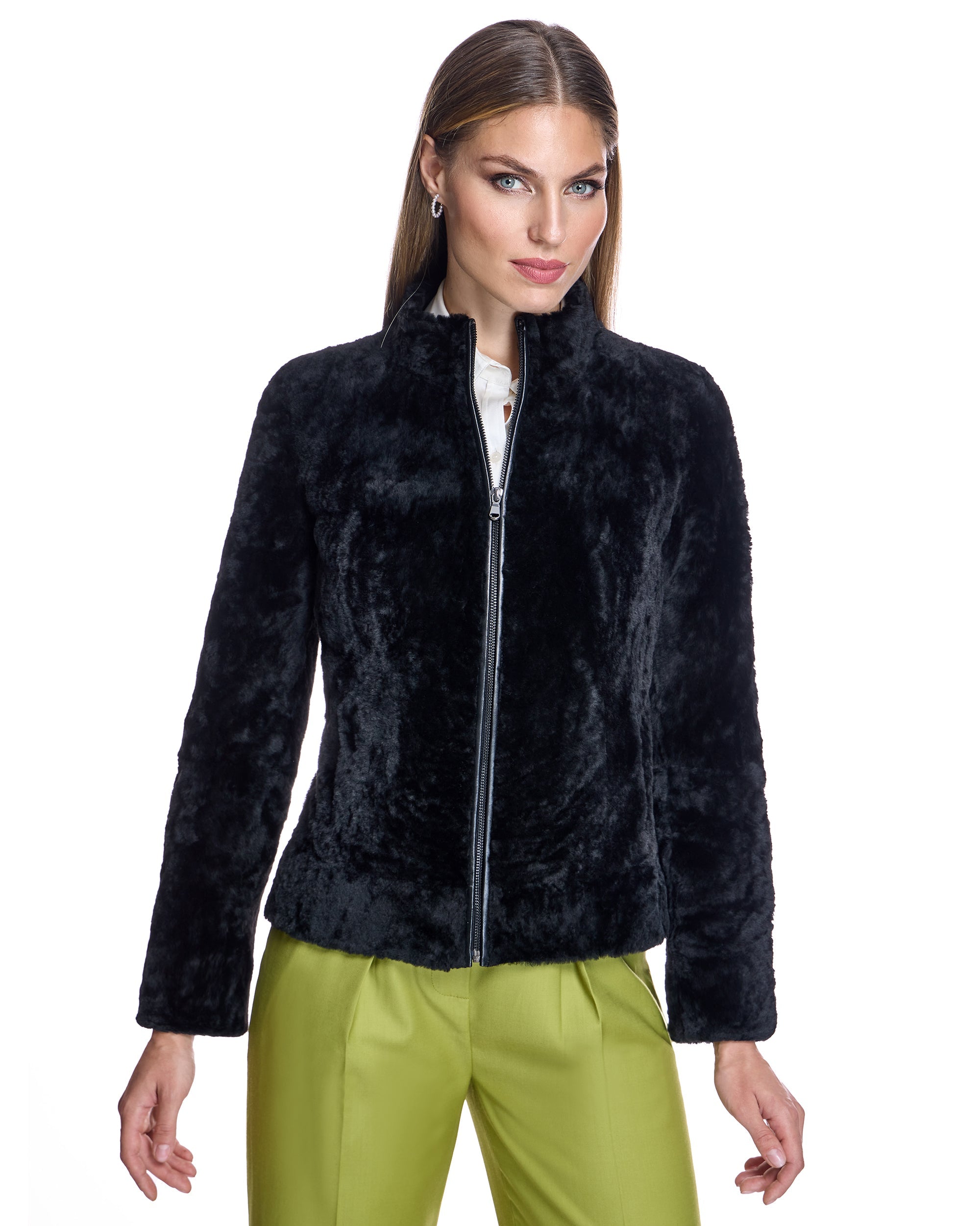 Chaqueta de piel de oveja ajustada