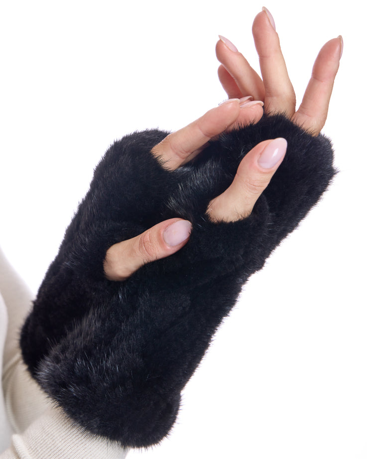 Sección de guantes de visón de punto